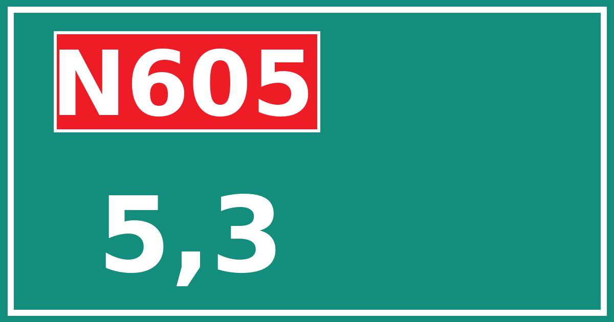 Hectometerbord N605 5,3