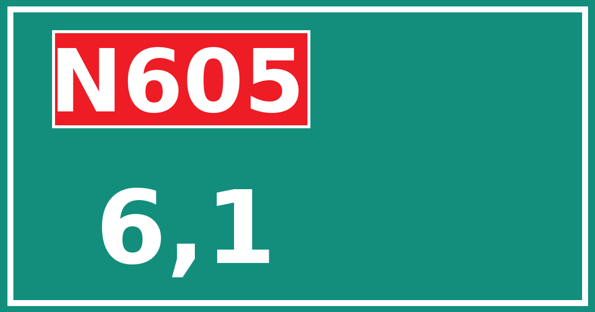 Hectometerbord N605 6,1