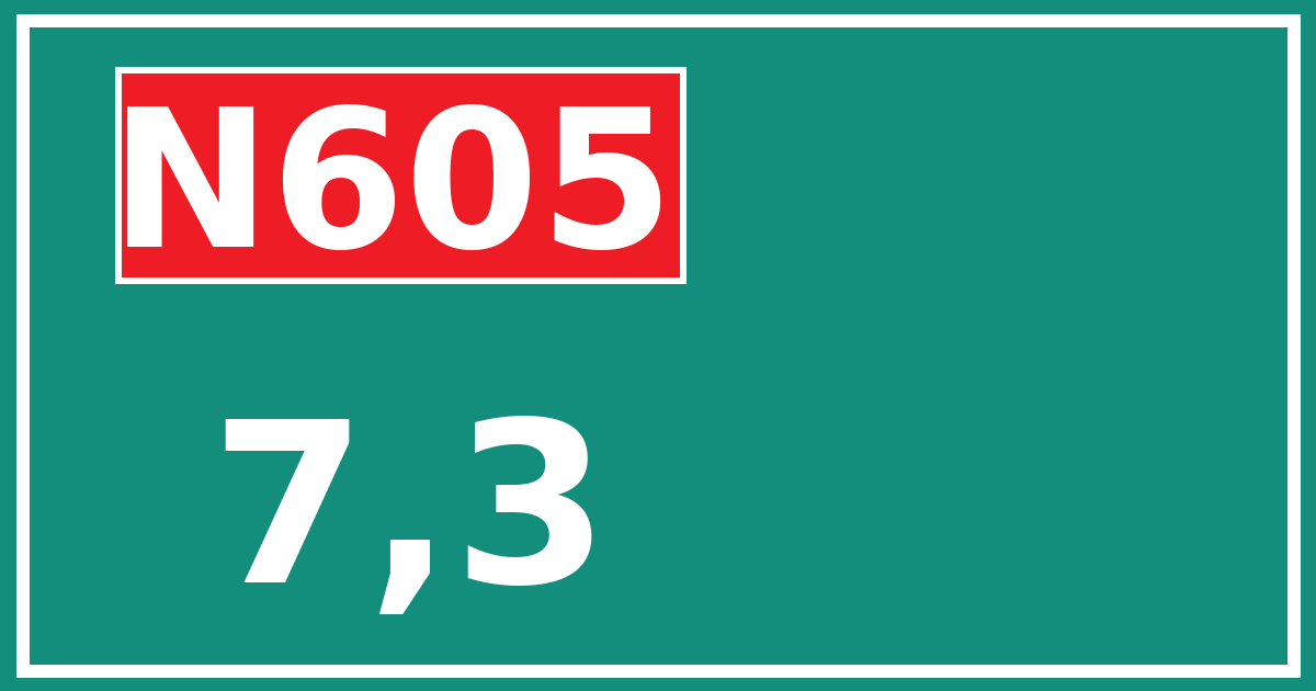Hectometerbord N605 7,3