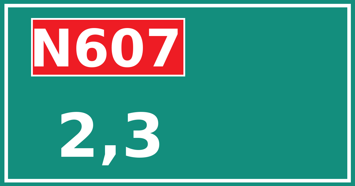 Hectometerbord N607 2,3