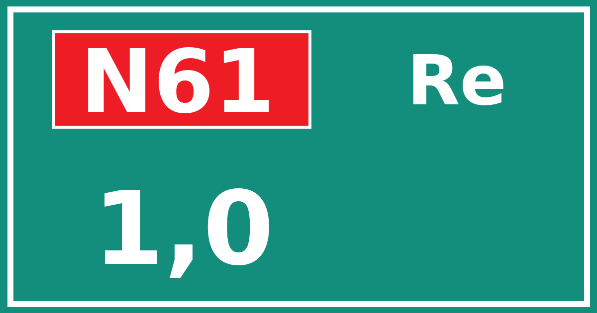 Hectometerbord N61 1,0 zijde Re