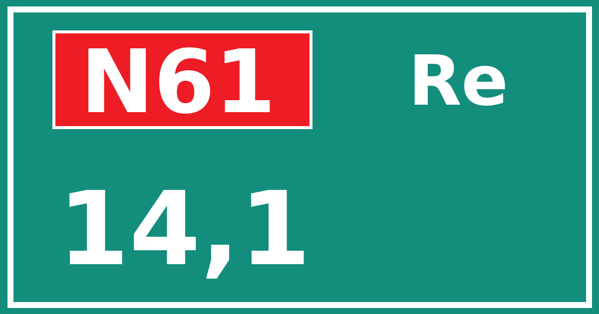 Hectometerbord N61 14,1 zijde Re