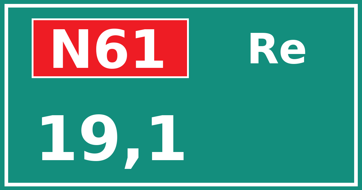 Hectometerbord N61 19,1 zijde Re