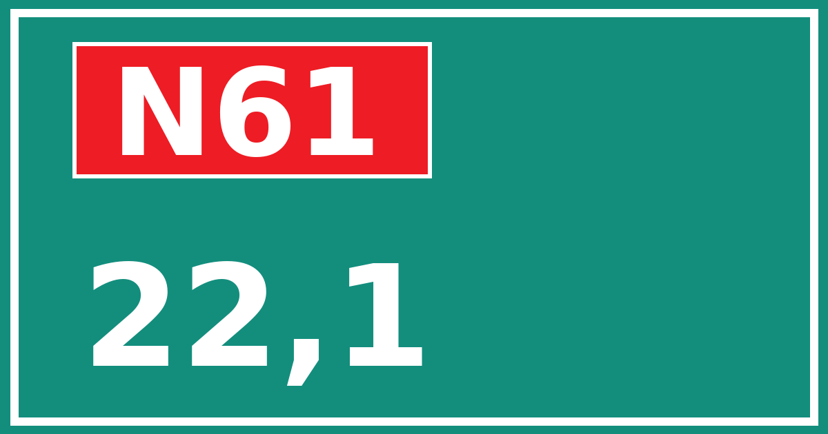 Hectometerbord N61 22,1