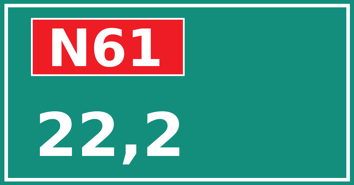 Hectometerbord N61 22,2