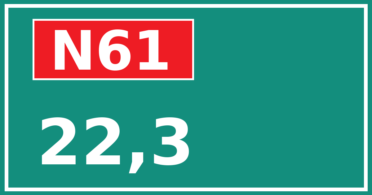 Hectometerbord N61 22,3