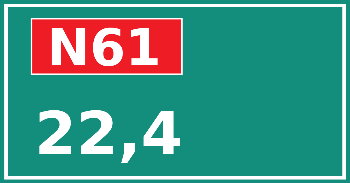 Hectometerbord N61 22,4