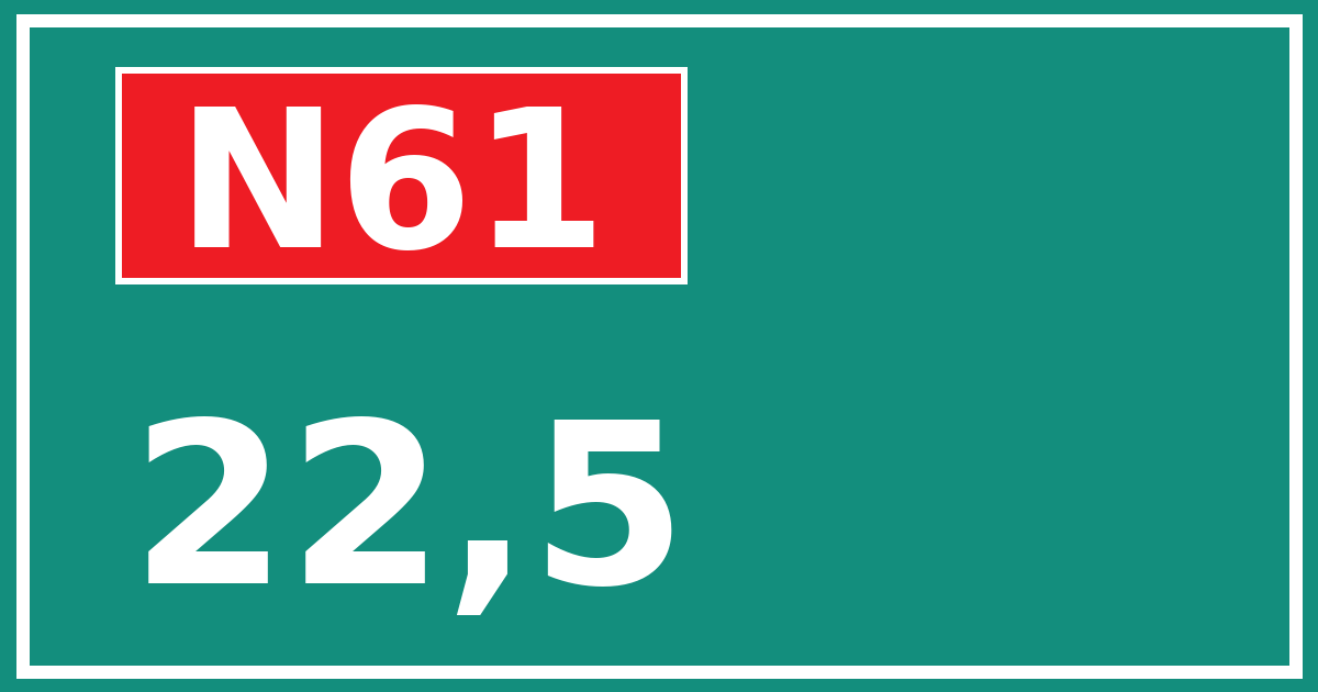 Hectometerbord N61 22,5