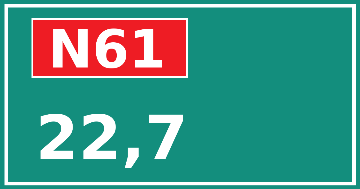 Hectometerbord N61 22,7