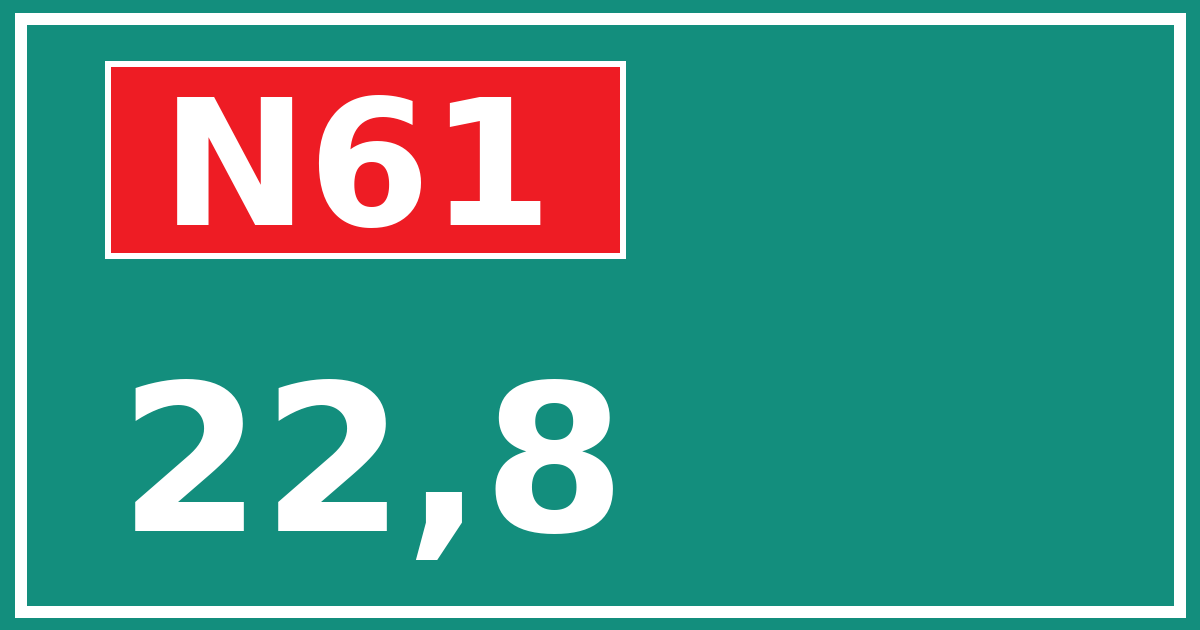 Hectometerbord N61 22,8