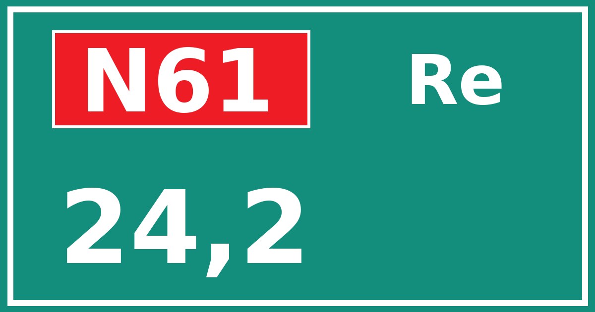 Hectometerbord N61 24,2 zijde Re
