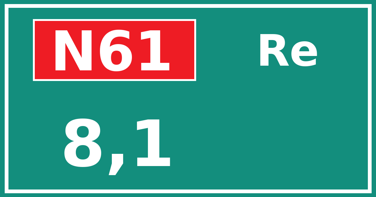 Hectometerbord N61 8,1 zijde Re
