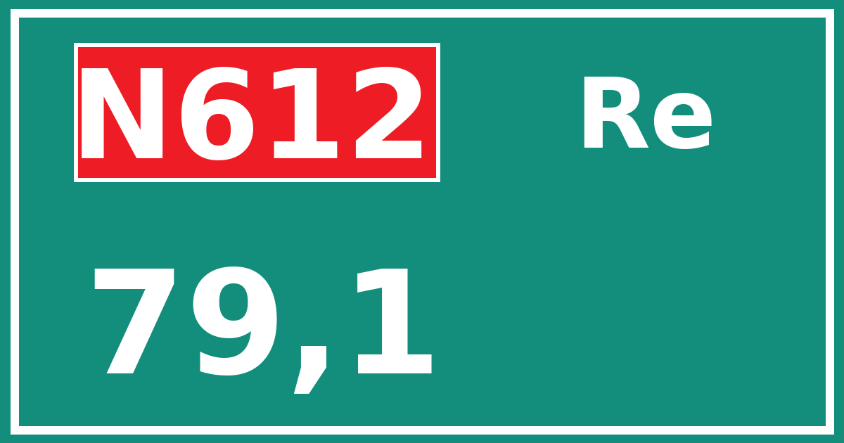 Hectometerbord N612 79,1 zijde Re