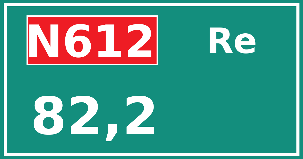 Hectometerbord N612 82,2 zijde Re