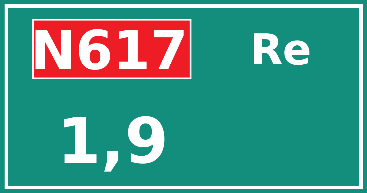 Hectometerbord N617 1,9 zijde Re