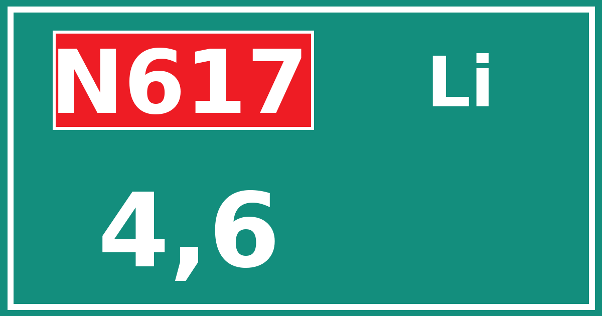 Hectometerbord N617 4,6 zijde Li