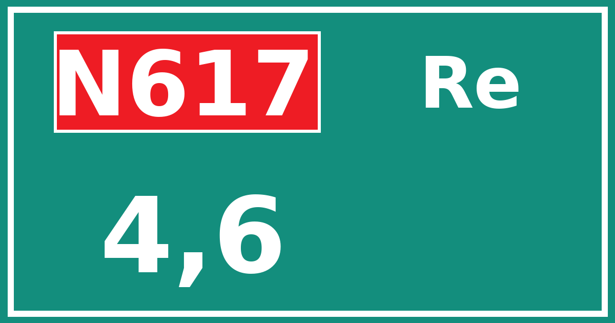 Hectometerbord N617 4,6 zijde Re