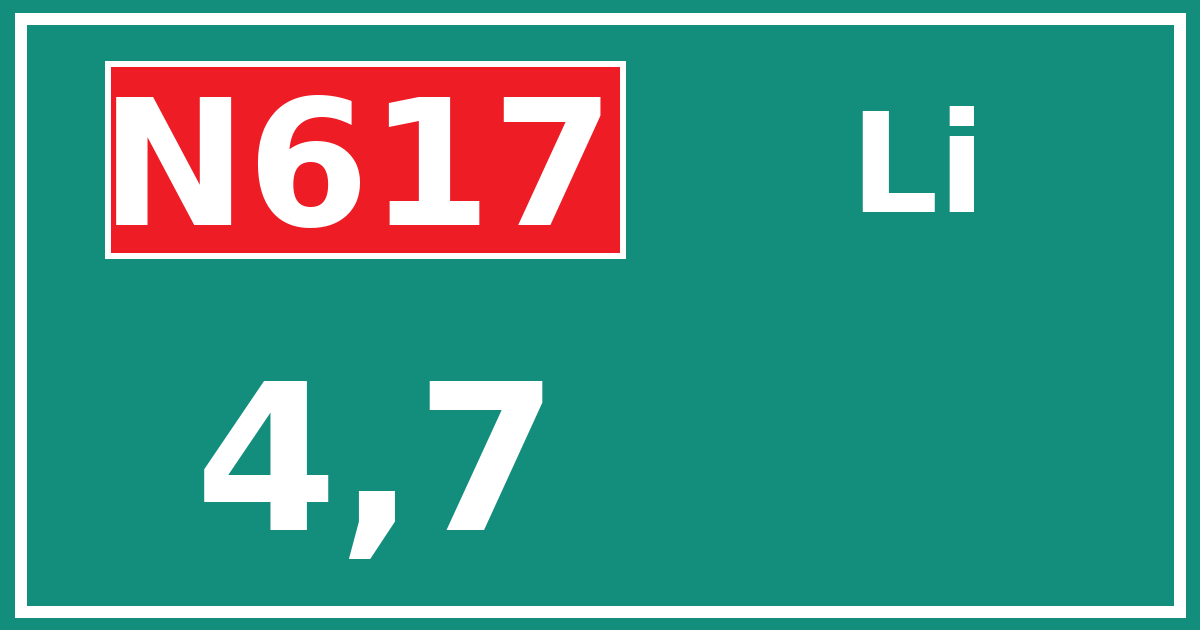 Hectometerbord N617 4,7 zijde Li