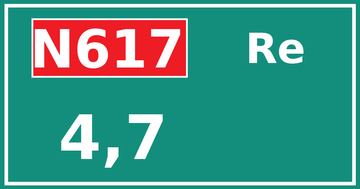 Hectometerbord N617 4,7 zijde Re