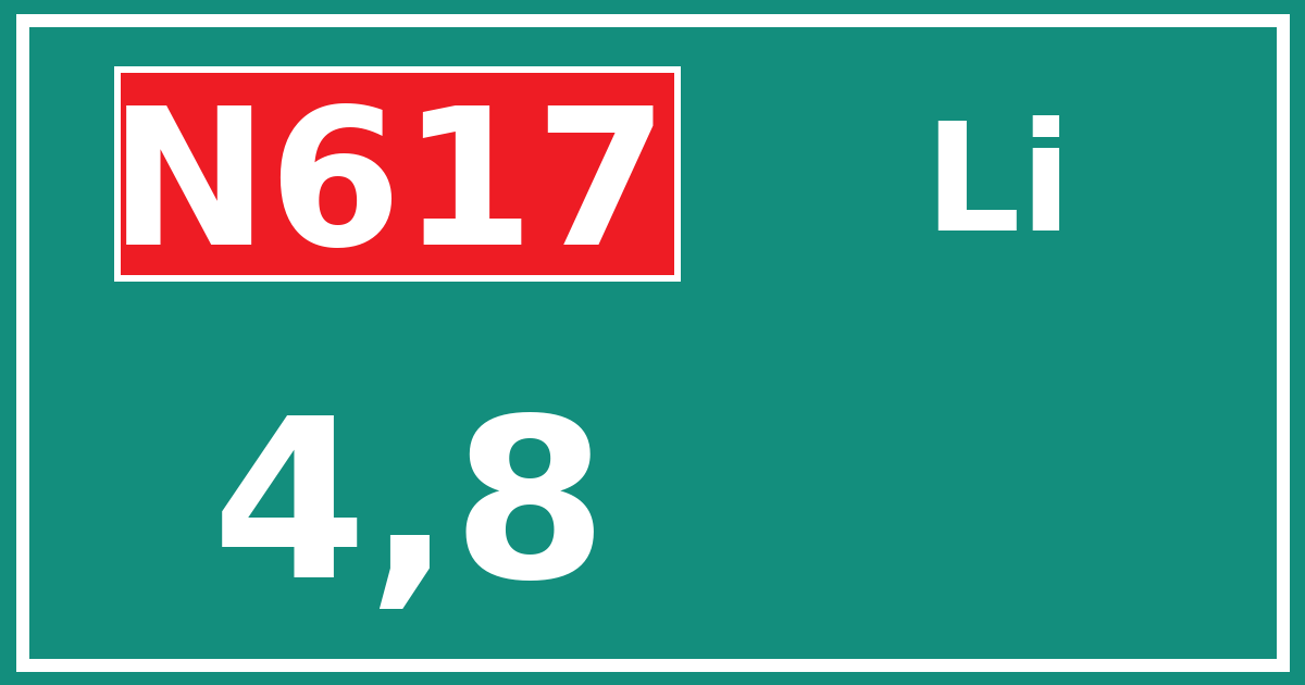 Hectometerbord N617 4,8 zijde Li