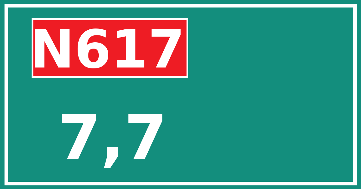 Hectometerbord N617 7,7