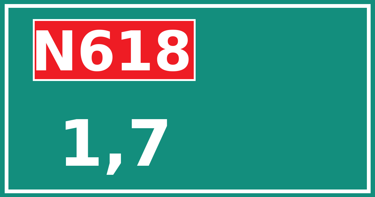 Hectometerbord N618 1,7