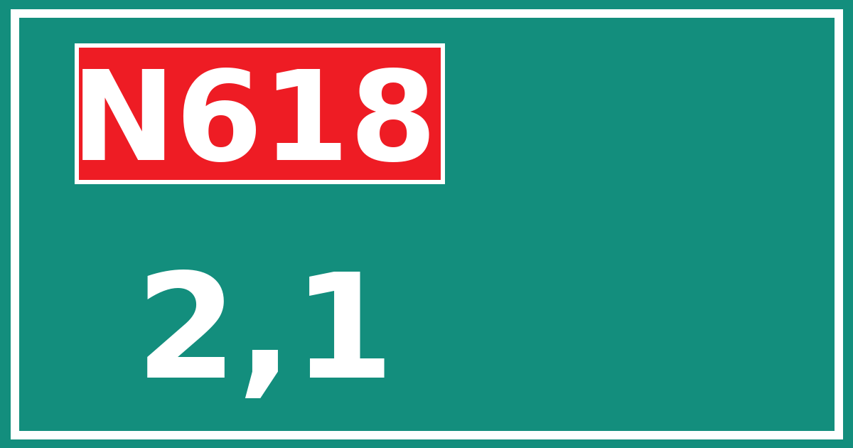 Hectometerbord N618 2,1