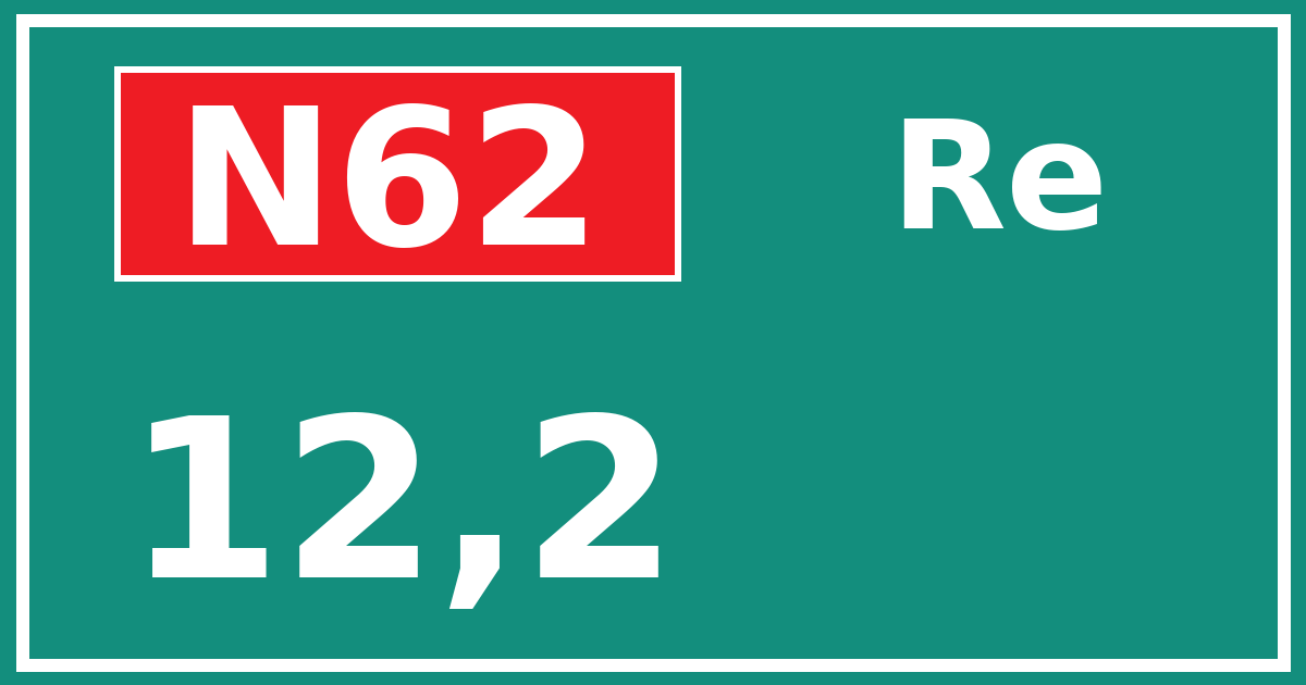 Hectometerbord N62 12,2 zijde Re