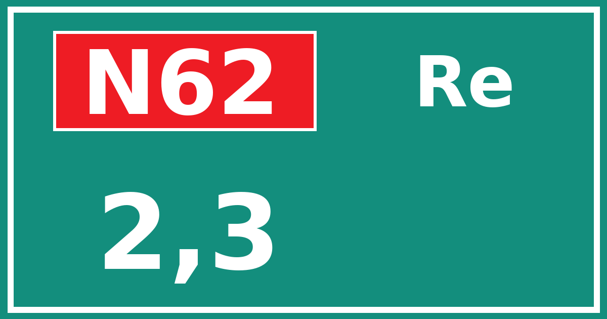 Hectometerbord N62 2,3 zijde Re