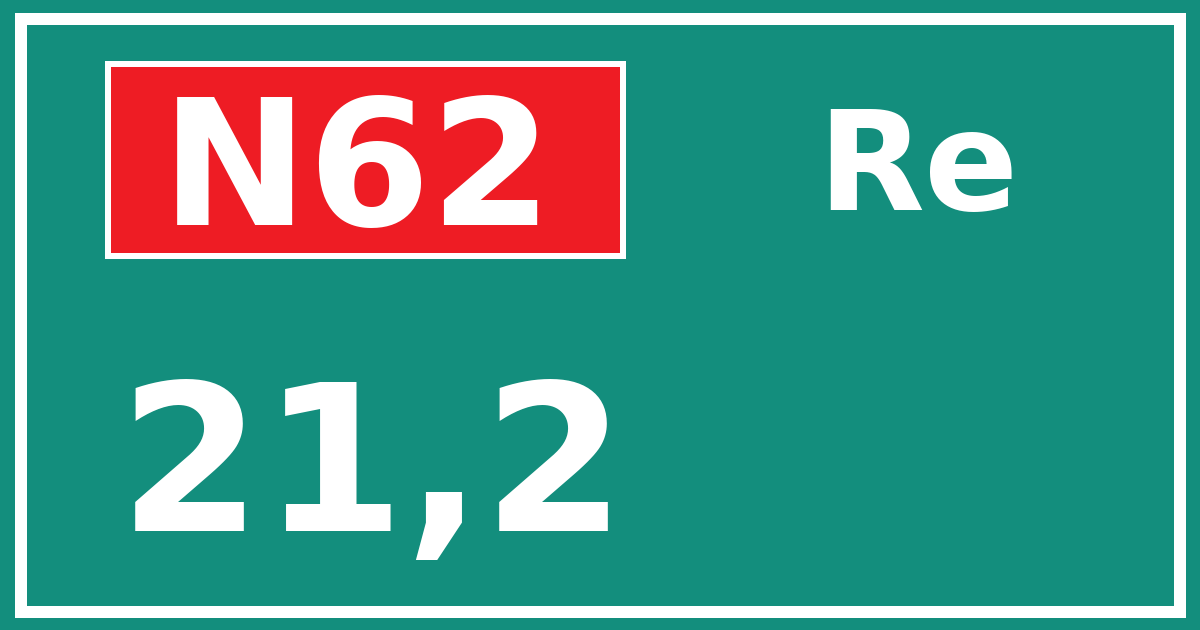 Hectometerbord N62 21,2 zijde Re
