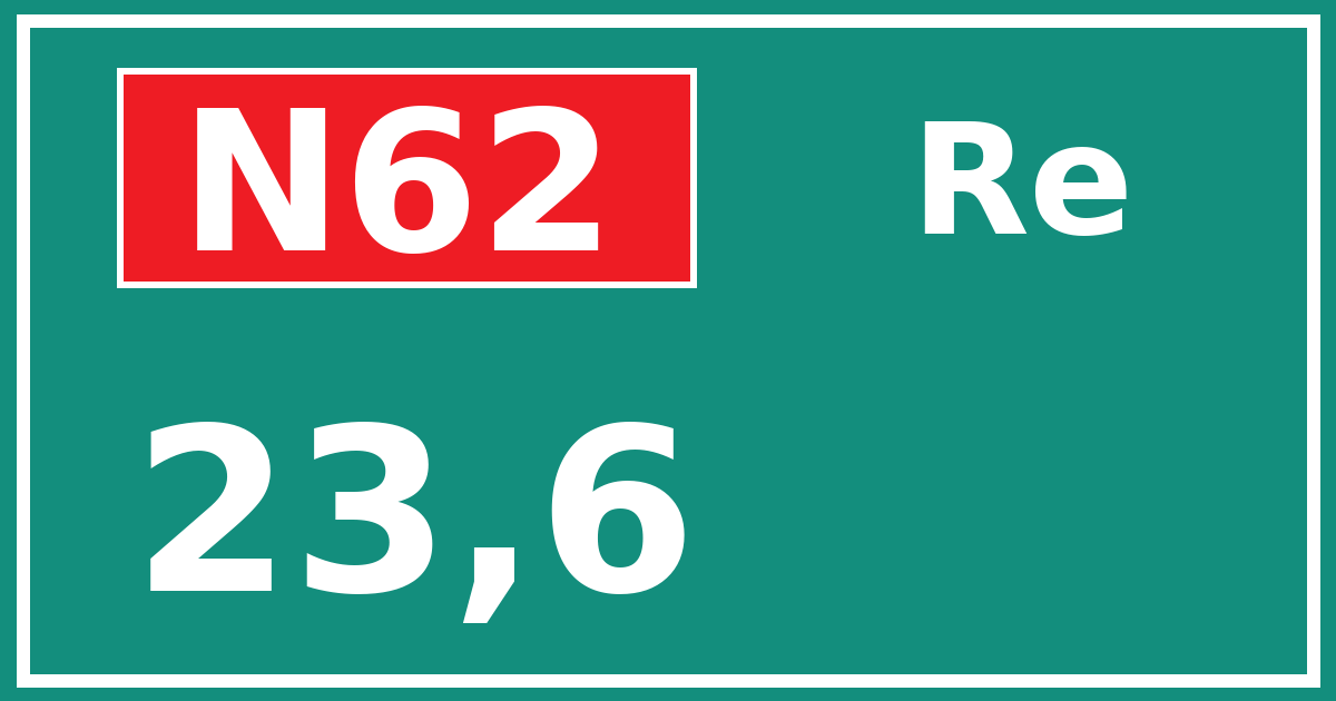 Hectometerbord N62 23,6 zijde Re