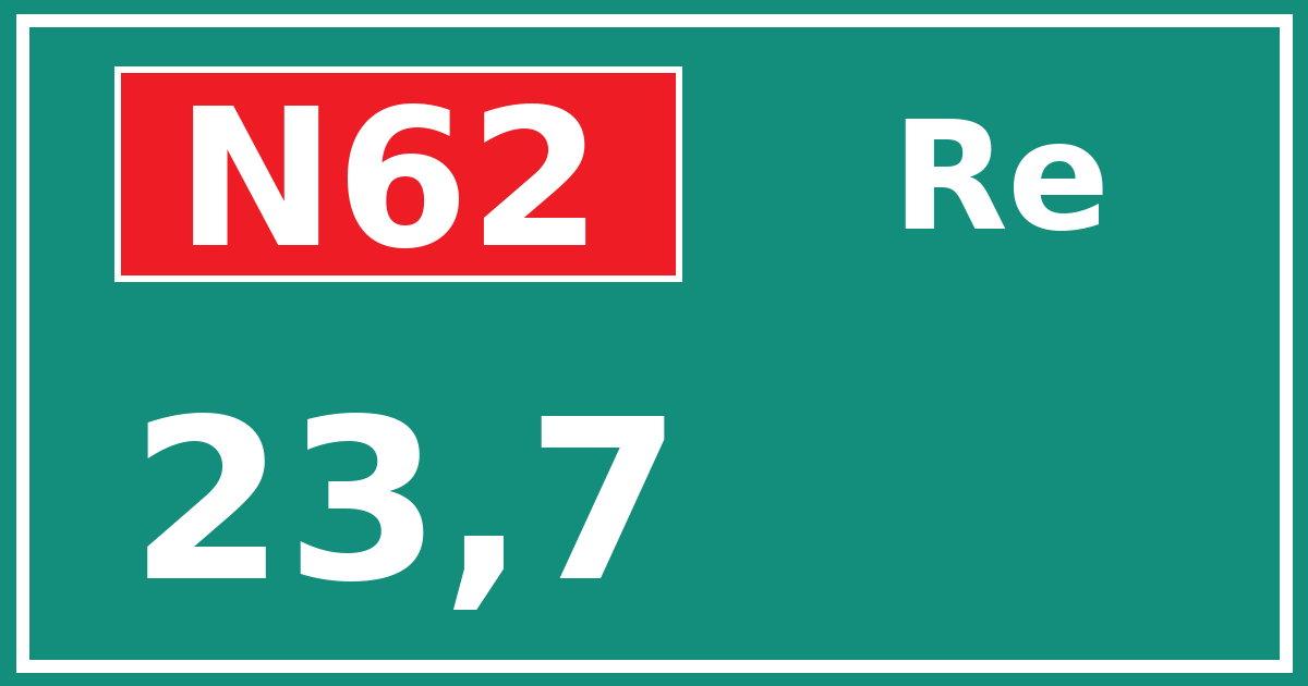 Hectometerbord N62 23,7 zijde Re