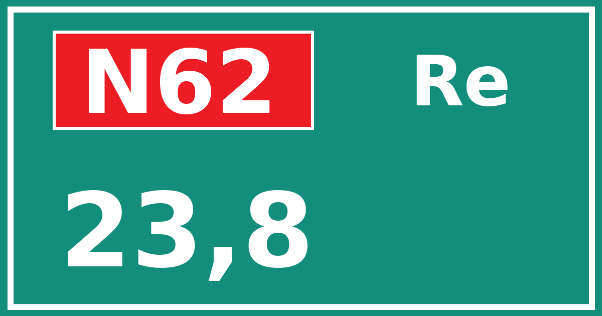 Hectometerbord N62 23,8 zijde Re