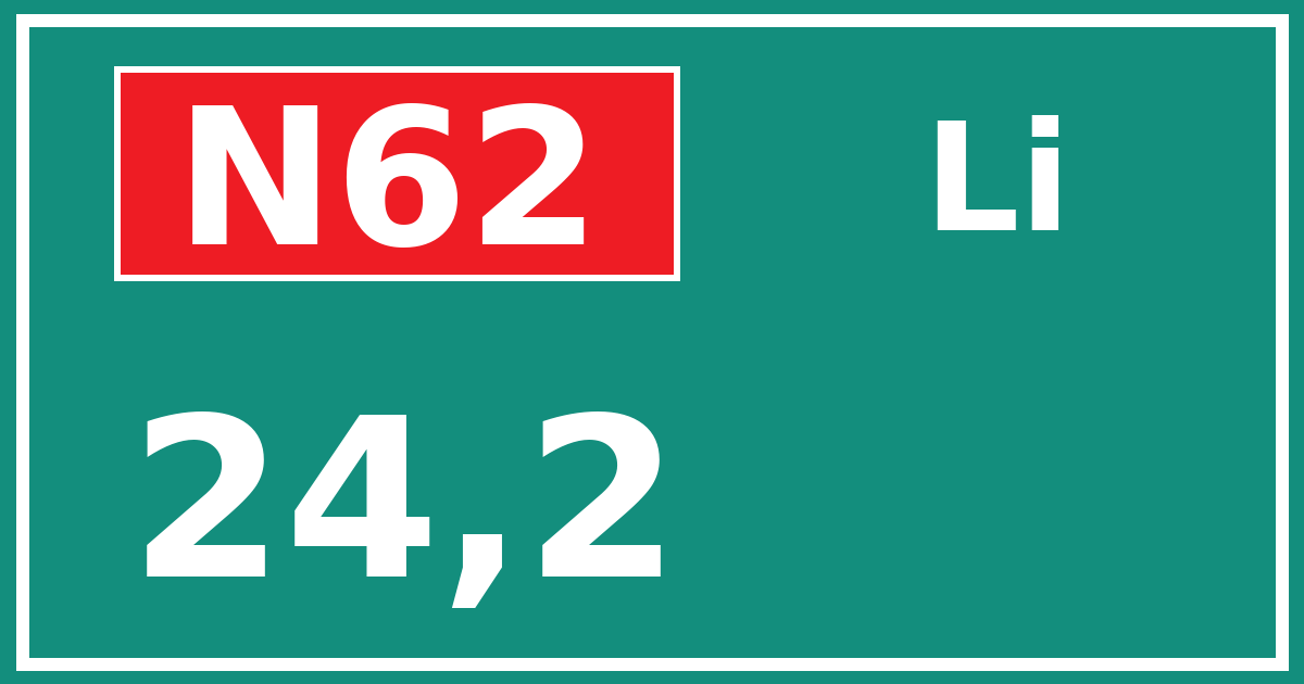 Hectometerbord N62 24,2 zijde Li