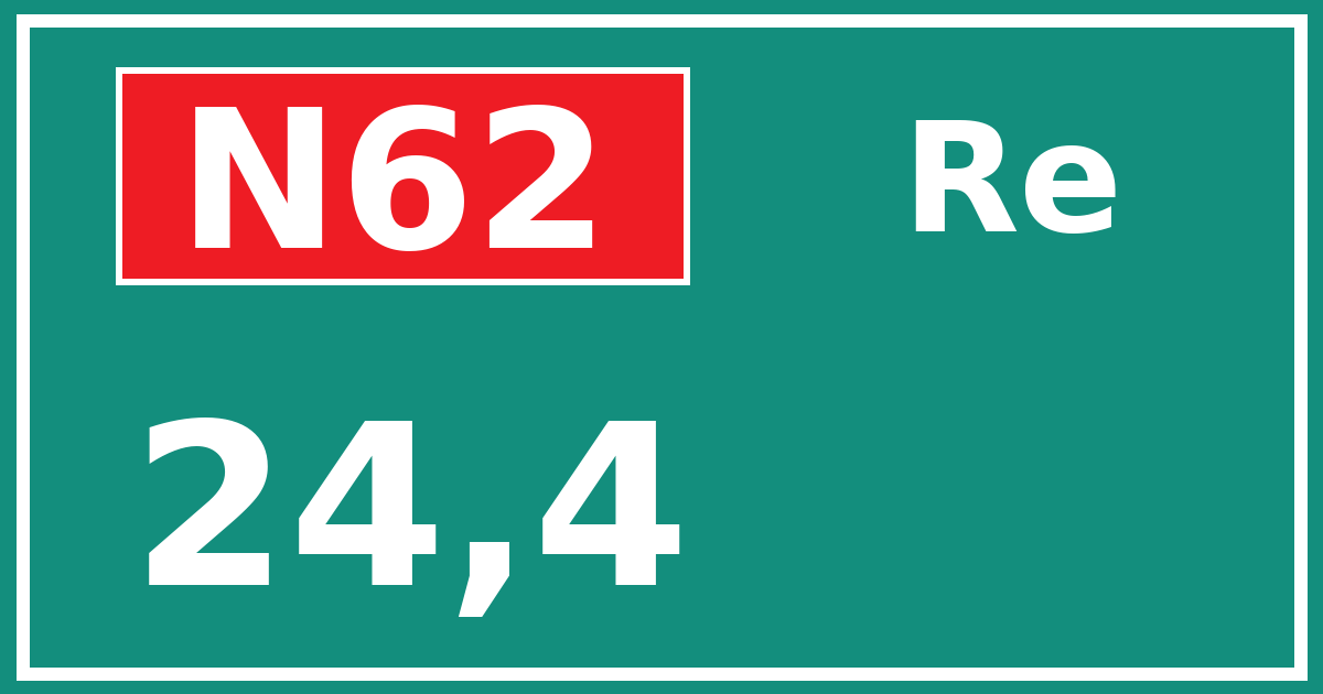 Hectometerbord N62 24,4 zijde Re