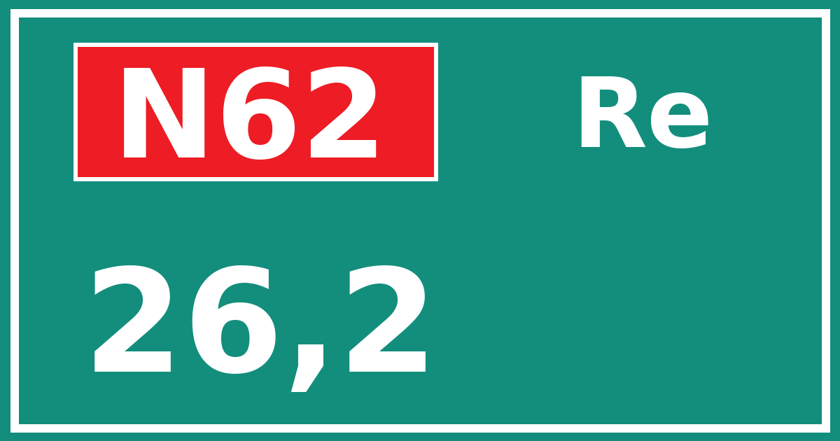 Hectometerbord N62 26,2 zijde Re