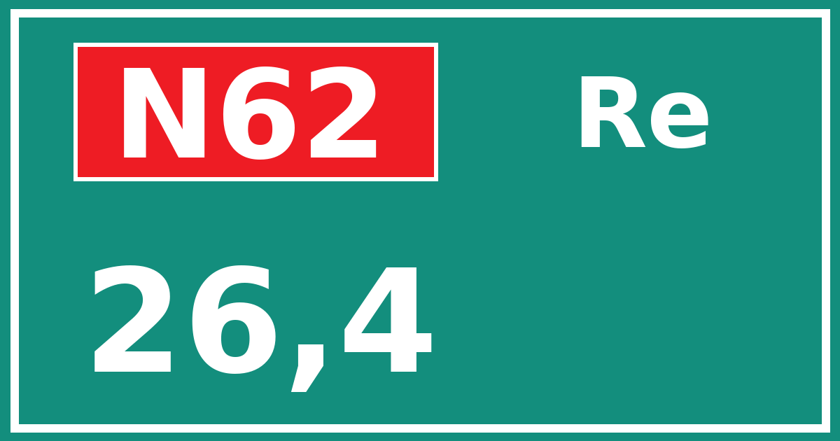 Hectometerbord N62 26,4 zijde Re