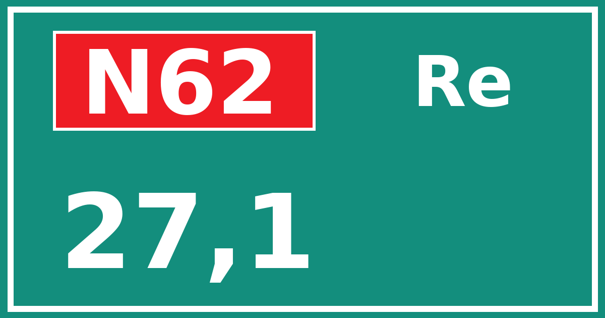 Hectometerbord N62 27,1 zijde Re