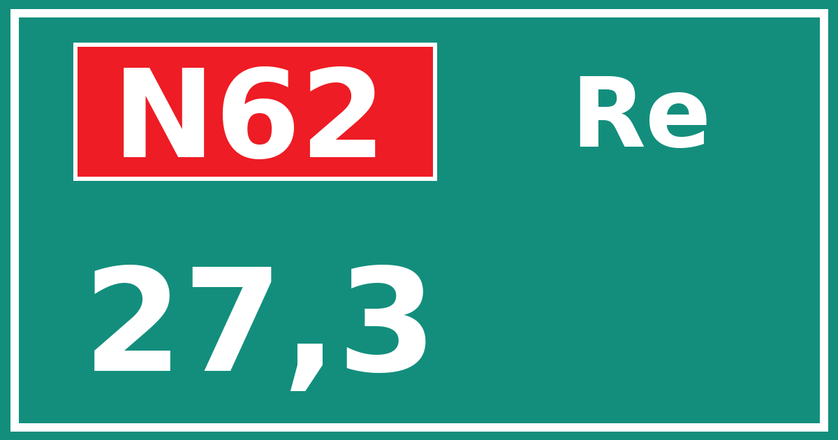 Hectometerbord N62 27,3 zijde Re
