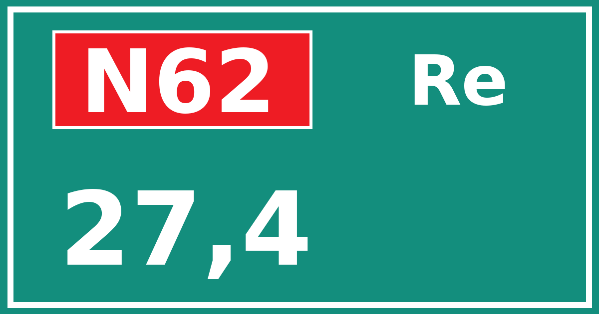 Hectometerbord N62 27,4 zijde Re