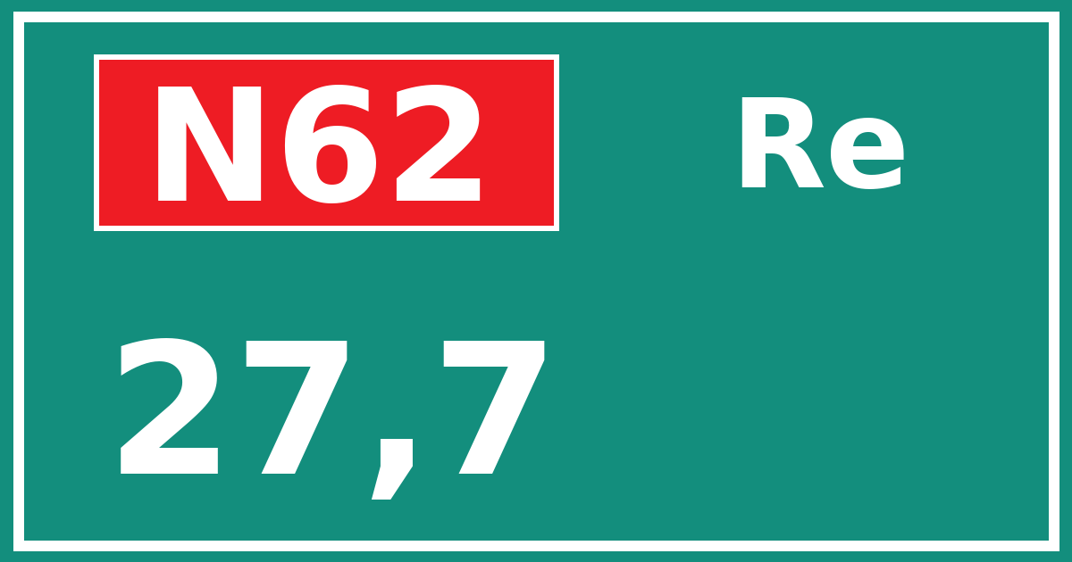 Hectometerbord N62 27,7 zijde Re