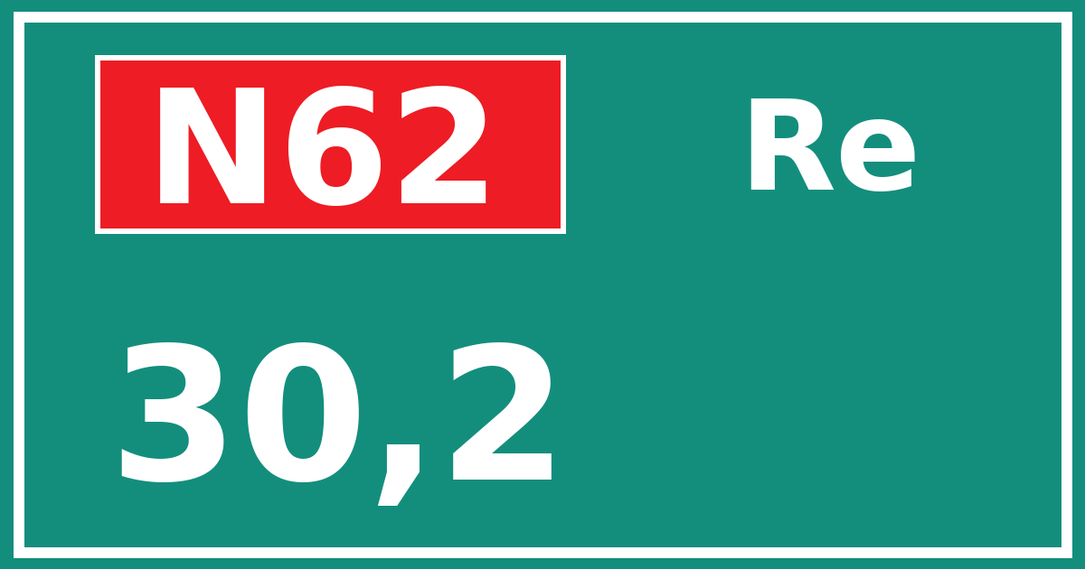 Hectometerbord N62 30,2 zijde Re