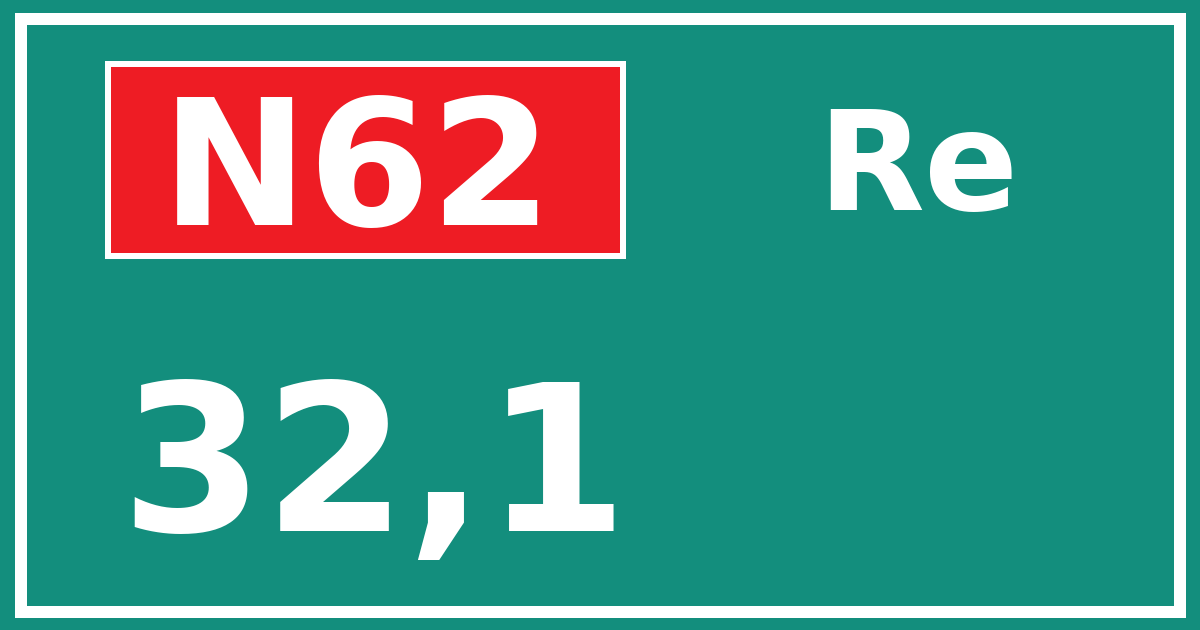 Hectometerbord N62 32,1 zijde Re