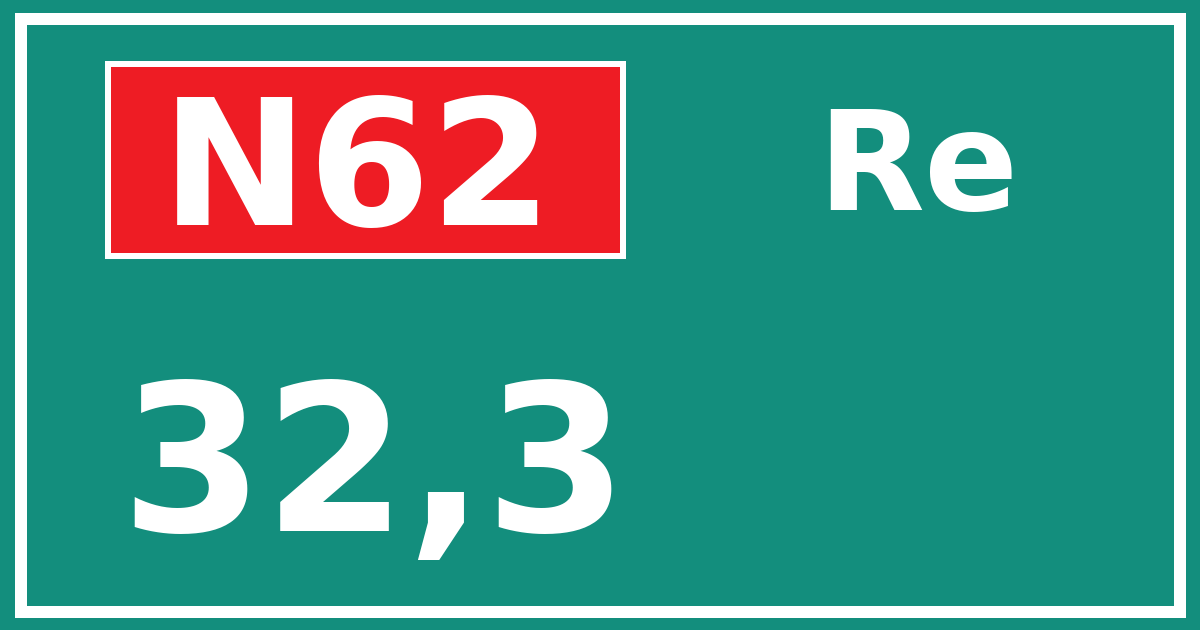 Hectometerbord N62 32,3 zijde Re