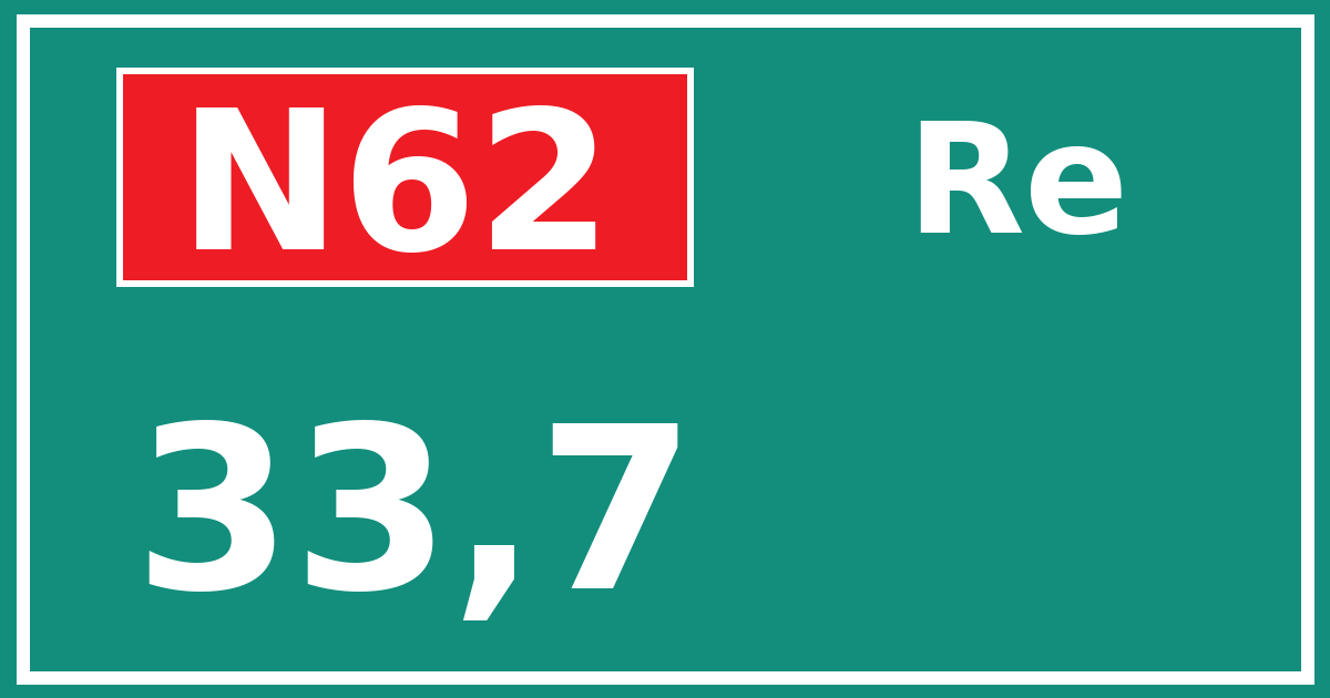 Hectometerbord N62 33,7 zijde Re