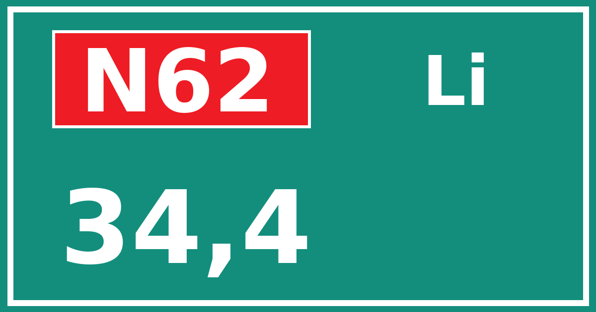 Hectometerbord N62 34,4 zijde Li