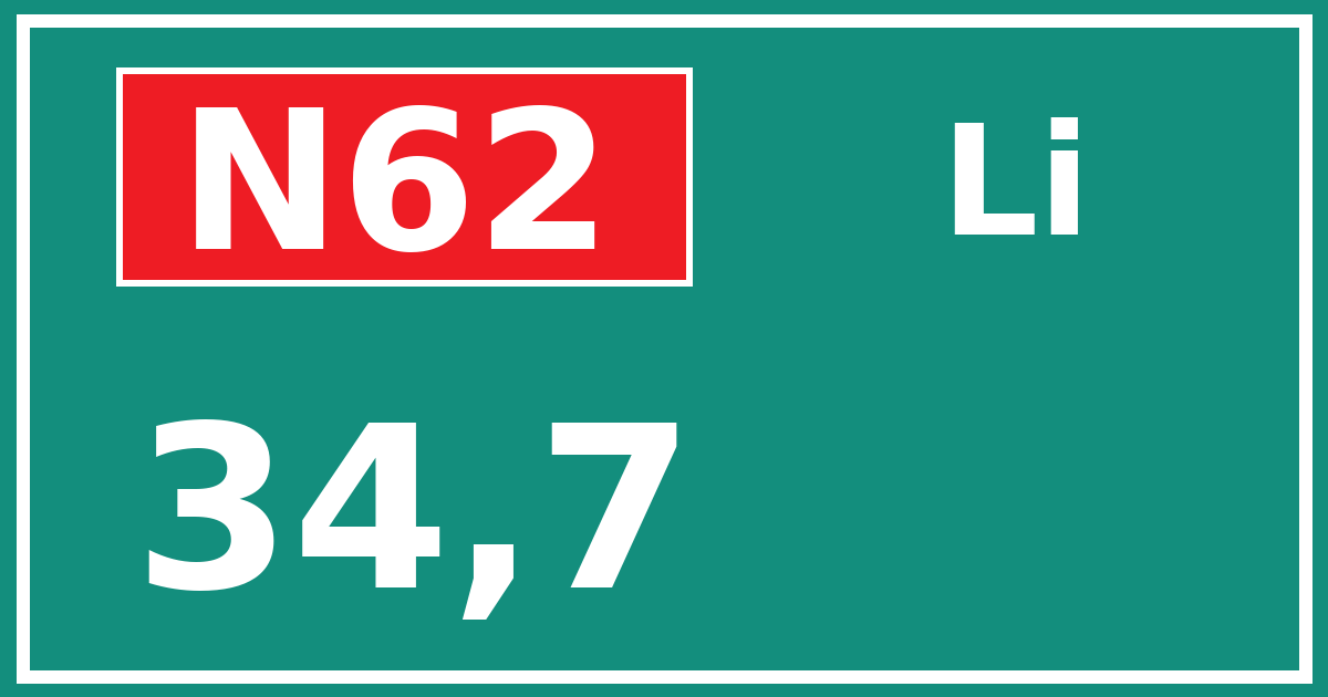 Hectometerbord N62 34,7 zijde Li