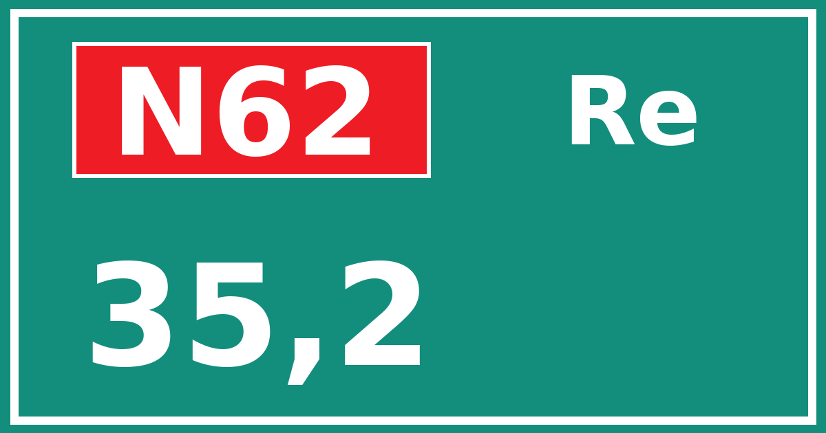 Hectometerbord N62 35,2 zijde Re