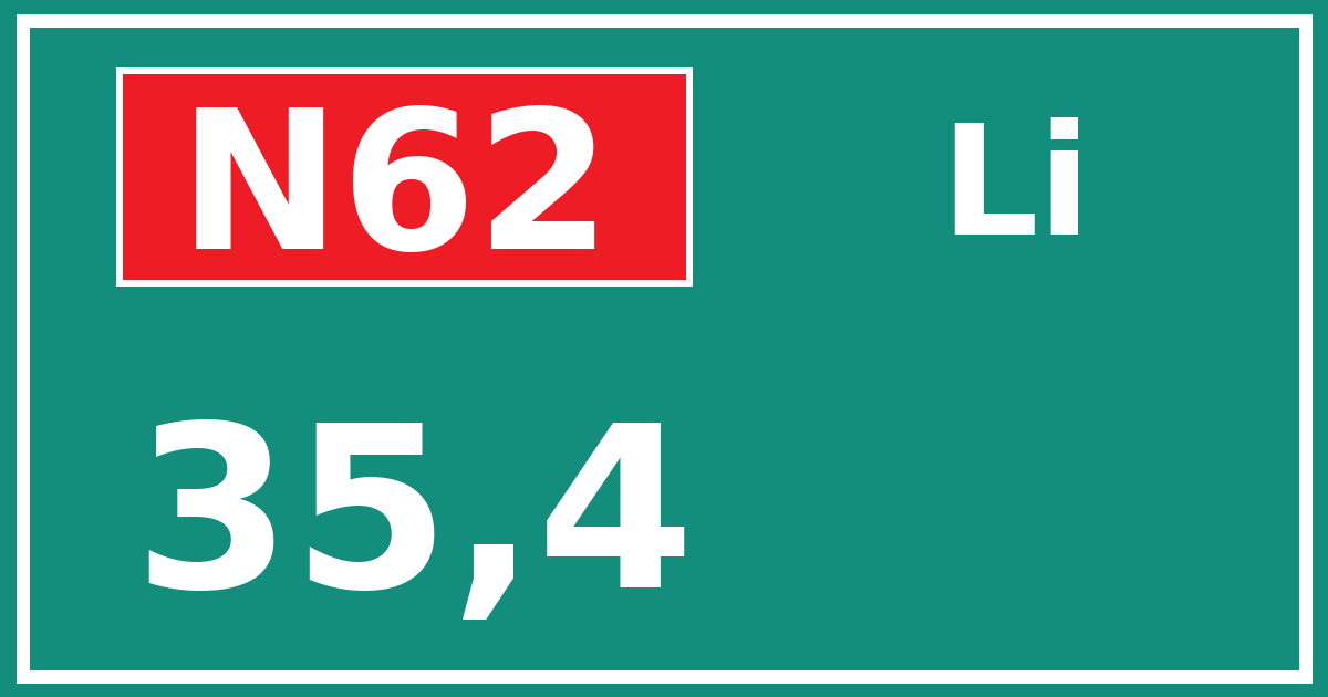 Hectometerbord N62 35,4 zijde Li
