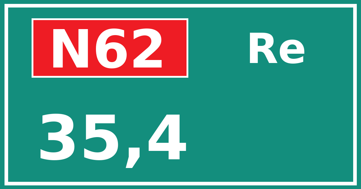 Hectometerbord N62 35,4 zijde Re